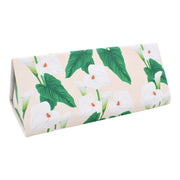Lily Print Glasses Case - Vegan Leather Magic Folding Hardcase